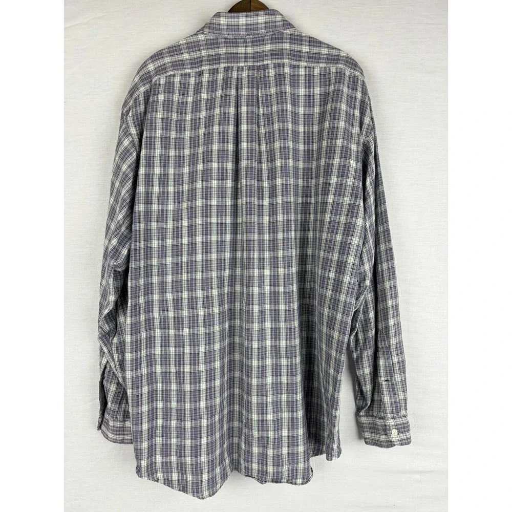 Ralph Lauren Blake Shirt Mens XL Purple Grey Plaid‎ Long Sleeve Cotton Button